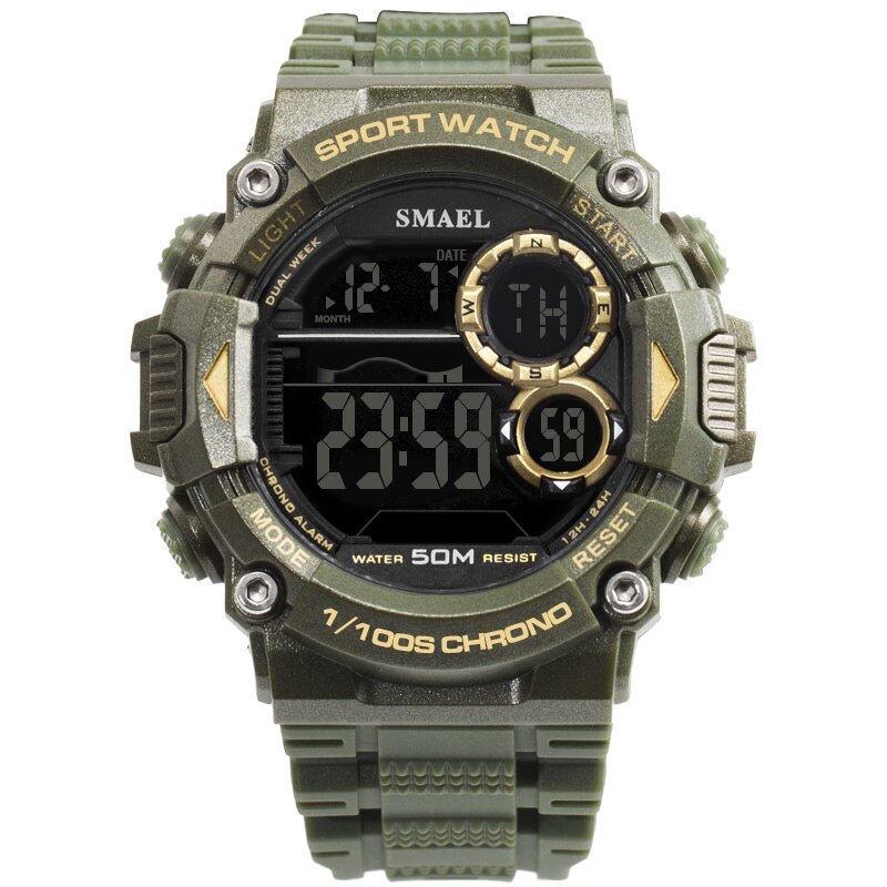 SMAEL Watch Men Waterproof LED Sports S Shock Resist Relogio Masculino Sport Watch Black Gold 1707 Men Digital Watches Bracelet