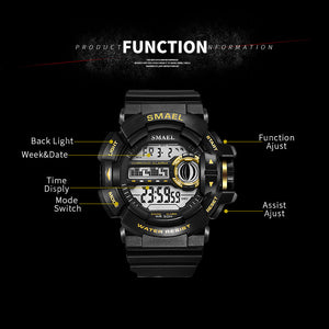 LED Digital Wrsitwatches Army Watch SMAEL Luxury Brand Cool Men Watches Waterproof 1436B Military Watches Sport Watches for Men