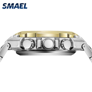 SMAEL Watch Men Digital Alloy Watch Gold Big Dial Sport Luxury Brand Clock Men 30M Waterproof1372 Men Electronic Watch Mechanism