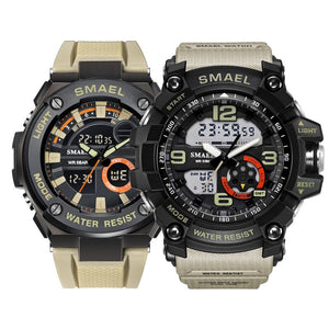 SMAEL Silver soprt men watch Set fashion digital multifunction LDE s warerproof male watches 1617 1625 relógio masculino