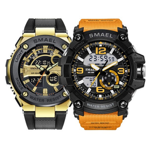 SMAEL Silver soprt men watch Set fashion digital multifunction LDE s warerproof male watches 1617 1625 relógio masculino