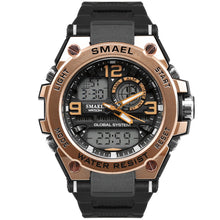 Load image into Gallery viewer, SMAEL Luxuly Men&#39;s Wrist Watch Gold Digital Watch Man Waterproof 50m LED Clock Man 1603 Digital Watch Man Sport Watch Shock