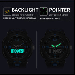 SMAEL 2019 Luxury Brand Watch Men Military Watches Sport Quartz Wristwatches Male Big Watch Led 8017 Men Watches Water Resistant