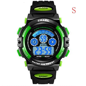 SMAEL Kids Watches Boys Quartz Wristwatches Student Sport Watches 50M Waterproof Alarm Clock 0508 Children Watches LED Digital