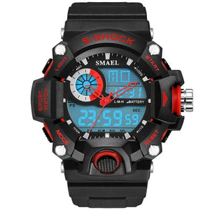 SMAEL Analog LED Digit Sport Watches Men Waterproof S Shock Dual Time Casual Watches Military relogio masculino Gift WS1385