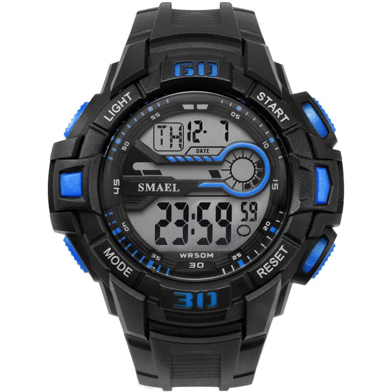 Sport Watches 5Bar Water Resist SMAEL Brand LED Watches Automatic Alarm Watch Men Big Dial 1513 Digital Wrist Watches Waterproof