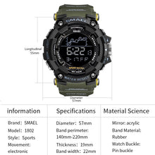 Load image into Gallery viewer, Military Watch Set relógio masculino Waterproof 50M Stop Watch Orange Bracelet Sets 1802 1545C Watches men Luxury Brand LED