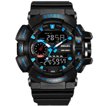 Load image into Gallery viewer, Waterproof Sport Watch Men Analog Digital Watch Black 50M Waterproof DIve Swiming Watch S Shock Wristwatch 1436 LED Watch Men