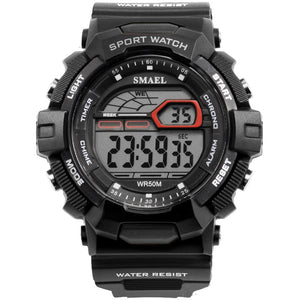 Waterproof Sport Watches LED SMAEL Relojes Hombre Men Watch Big Military Watches Army 1527 Silicone Digital Wrsit Watch for Men