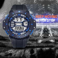 Load image into Gallery viewer, Mens Digital Wristwatches Waterproof SMAEL Sport Watches Alarm Shock Clock LED Watch Men Digital 1519 Military Watches Army Men