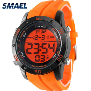 Big Dial Digital Watch IP Alloy Sport Watches Men Silicone Watchband Water Resistant Digital Watch Alarm Wristwatch Men Gift