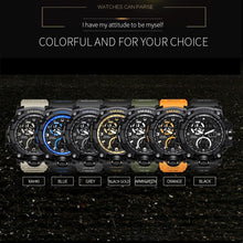 Load image into Gallery viewer, Military Watch Set relógio masculino Waterproof 50M Stop Watch Orange Bracelet Sets 1802 1545C Watches men Luxury Brand LED