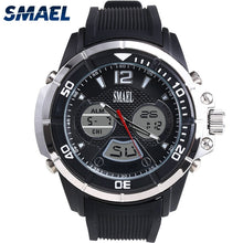 Load image into Gallery viewer, 2017 Blue Watches New Brand SMAEL LED Quartz Clocks Dual Display Time Clock 30 Meters Waterproof Fashion Casual Male Clock  1157