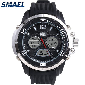 2017 Blue Watches New Brand SMAEL LED Quartz Clocks Dual Display Time Clock 30 Meters Waterproof Fashion Casual Male Clock  1157