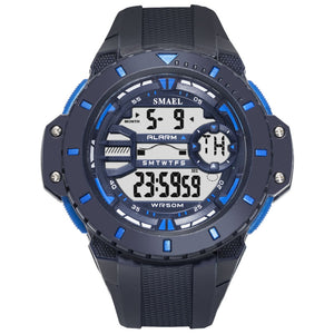 Mens Digital Wristwatches Waterproof SMAEL Sport Watches Alarm Shock Clock LED Watch Men Digital 1519 Military Watches Army Men