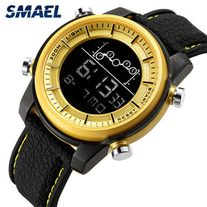 SMAEL Quartz Men's Watches lovers Oversize LED Digital Fashion watch S waterproof luxurious 1556 stainless steel for male watch