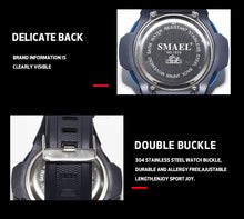 Load image into Gallery viewer, Mens Digital Wristwatches Waterproof SMAEL Sport Watches Alarm Shock Clock LED Watch Men Digital 1519 Military Watches Army Men