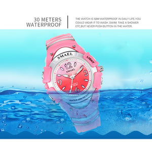 Girls Outdoor SMAEL LCD Digital Watches Shock Resistant Sport for Watches Alarm Clock 0616C Children 50M Waterproof Wristwatches