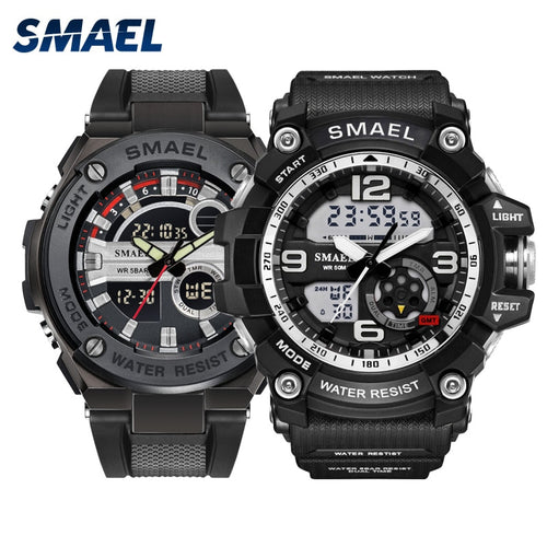 SMAEL Silver soprt men watch Set fashion digital multifunction LDE s warerproof male watches 1617 1625 relógio masculino