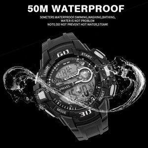 Sport Watches 5Bar Water Resist SMAEL Brand LED Watches Automatic Alarm Watch Men Big Dial 1513 Digital Wrist Watches Waterproof