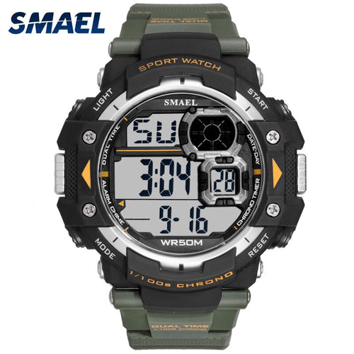 Mens Digital Watches SMAEL Brand LED Men Watch Big Dial Alarm Clock Men Sport Watches Waterproof1379B Men Military Watches Army