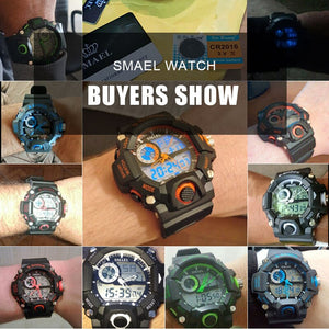 SMAEL Outdoor Sport Watches Miliraty Army Men Wristwatch with Pu Strap Perfect Gift Casual Sport Watch  Automatic Watch WS1385