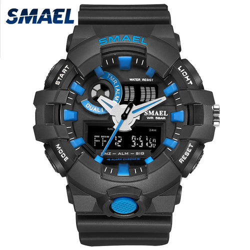 New Fashion Men Watches Smael Brand Wristwatches Swim Dress LED Wristwatches 50 Meters Waterproof Sports Male Clocks Hot 1642