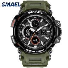 Load image into Gallery viewer, SMAEL Sport Watch for Men New Dual Time Display Male Clock Waterproof Shock Resistant Wristwatch Digital 1708 Military Watch Men