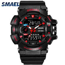 Load image into Gallery viewer, Waterproof Sport Watch Men Analog Digital Watch Black 50M Waterproof DIve Swiming Watch S Shock Wristwatch 1436 LED Watch Men